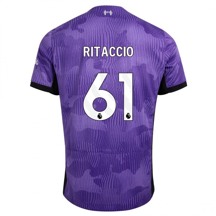 Niño Camiseta Matteo Ritaccio #61 Púrpura Equipación Tercera 2023/24 La Camisa Chile