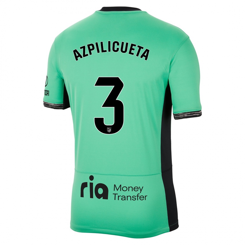 Niño Camiseta César Azpilicueta #3 Primavera Verde Equipación Tercera 2023/24 La Camisa Chile