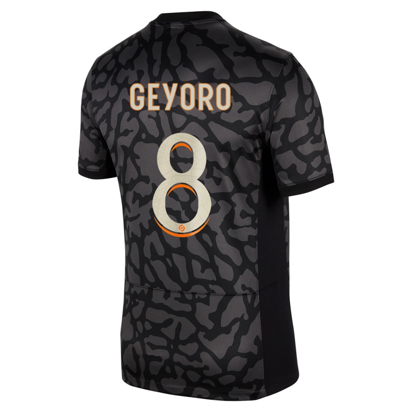 Niño Camiseta Grace Geyoro #8 Negro Equipación Tercera 2023/24 La Camisa Chile