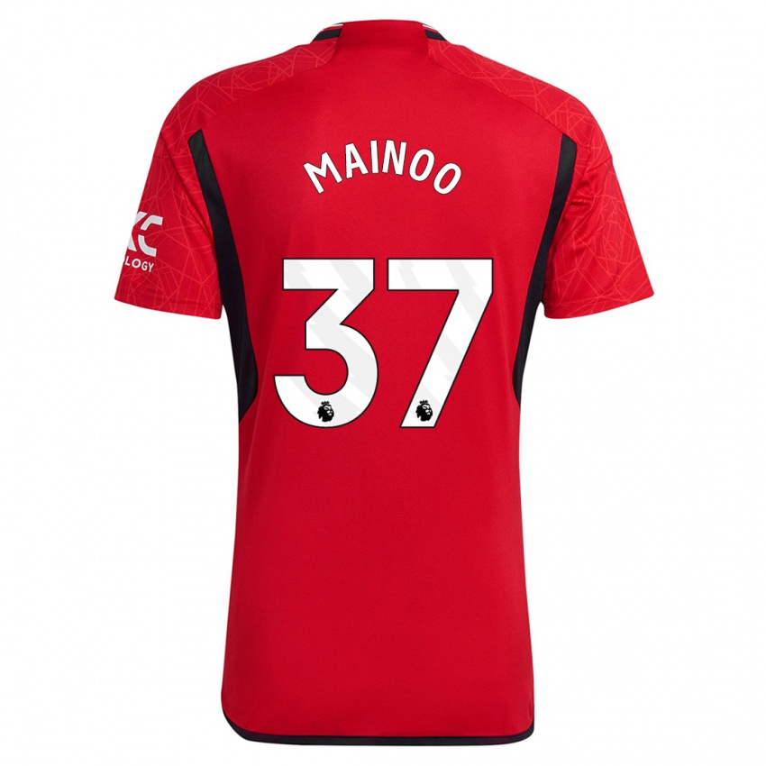 Hombre Camiseta Kobbie Mainoo #37 Rojo 1ª Equipación 2023/24 La Camisa Chile