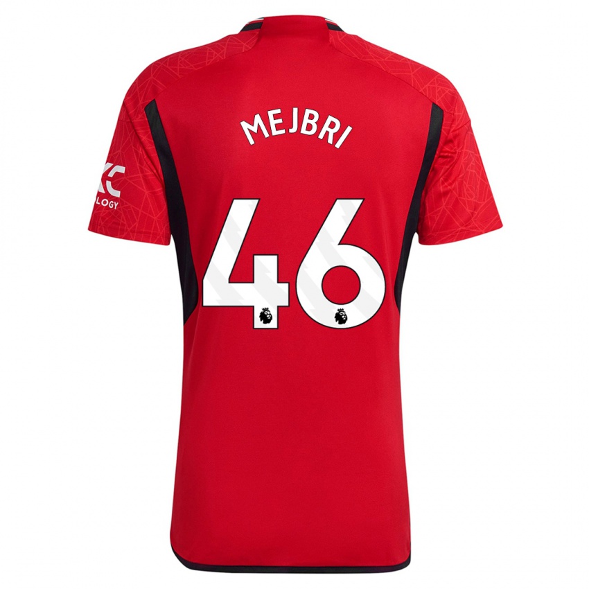 Hombre Camiseta Hannibal Mejbri #46 Rojo 1ª Equipación 2023/24 La Camisa Chile