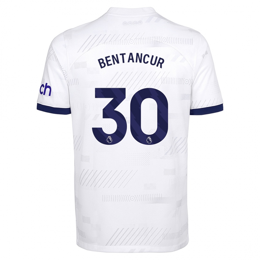 Hombre Camiseta Rodrigo Bentancur #30 Blanco 1ª Equipación 2023/24 La Camisa Chile