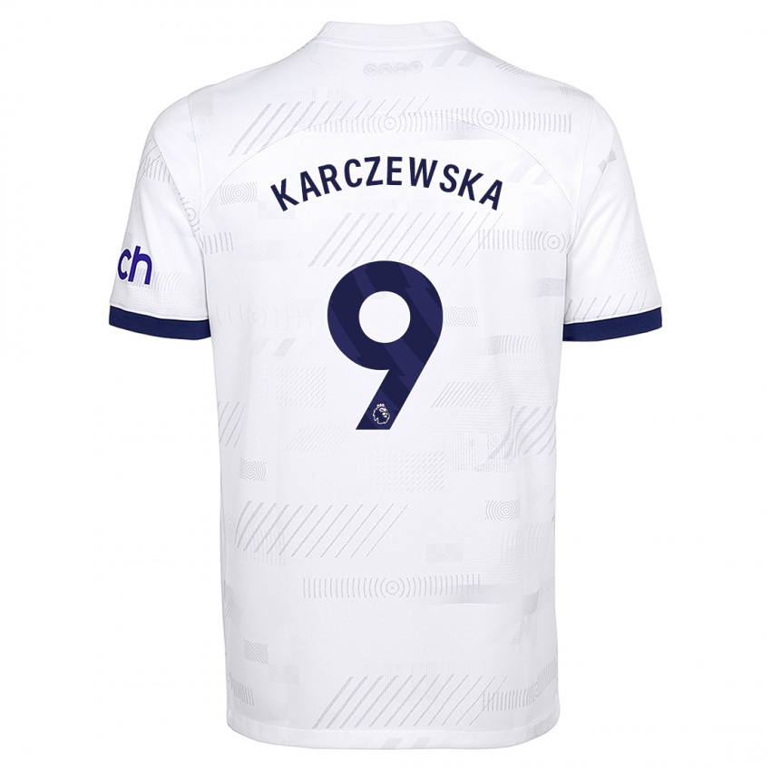 Hombre Camiseta Nikola Karczewska #9 Blanco 1ª Equipación 2023/24 La Camisa Chile