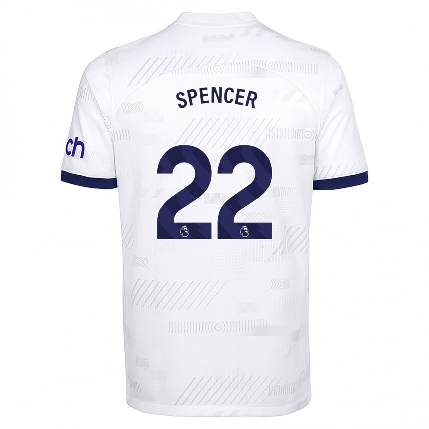 Hombre Camiseta Rebecca Spencer #22 Blanco 1ª Equipación 2023/24 La Camisa Chile