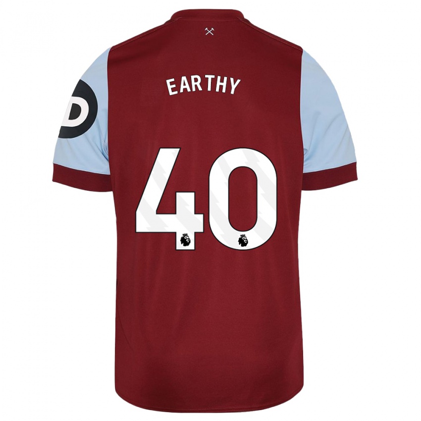 Hombre Camiseta George Earthy #40 Granate 1ª Equipación 2023/24 La Camisa Chile