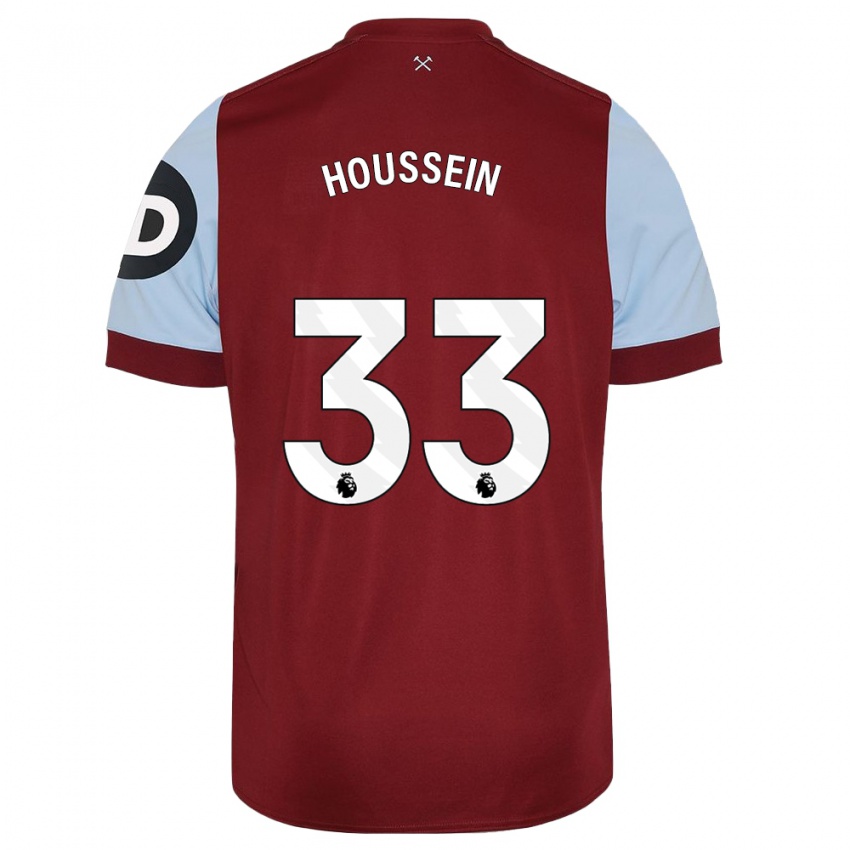 Hombre Camiseta Halle Houssein #33 Granate 1ª Equipación 2023/24 La Camisa Chile