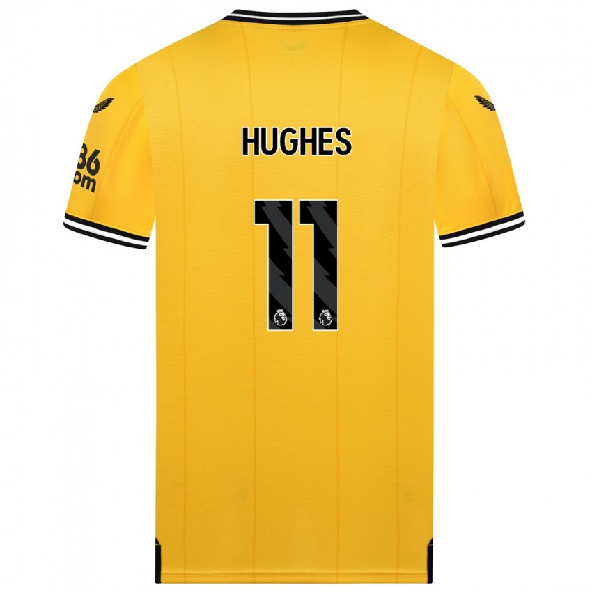 Hombre Camiseta Amber Hughes #11 Amarillo 1ª Equipación 2023/24 La Camisa Chile