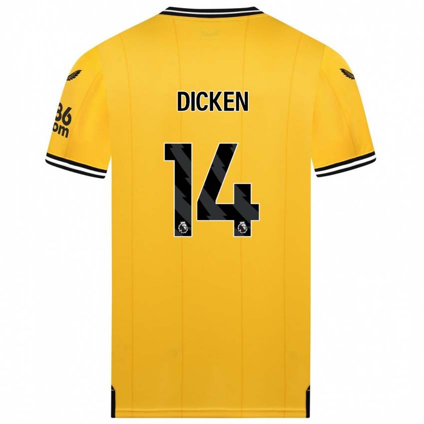 Hombre Camiseta Amy Dicken #14 Amarillo 1ª Equipación 2023/24 La Camisa Chile