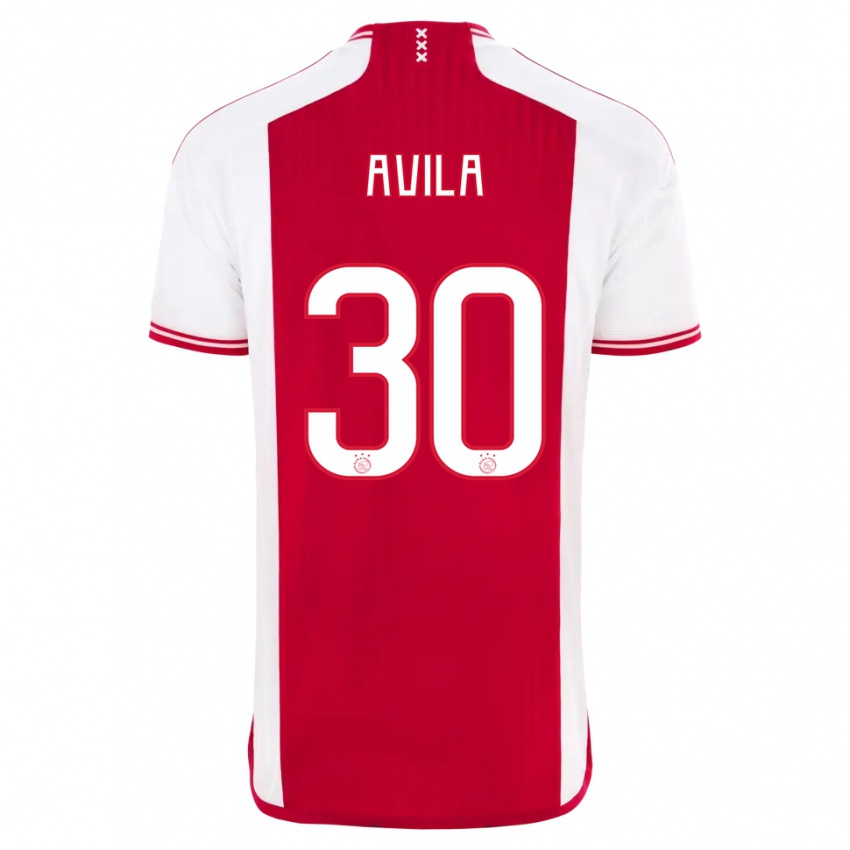 Hombre Camiseta Gastón Ávila #30 Rojo Blanco 1ª Equipación 2023/24 La Camisa Chile
