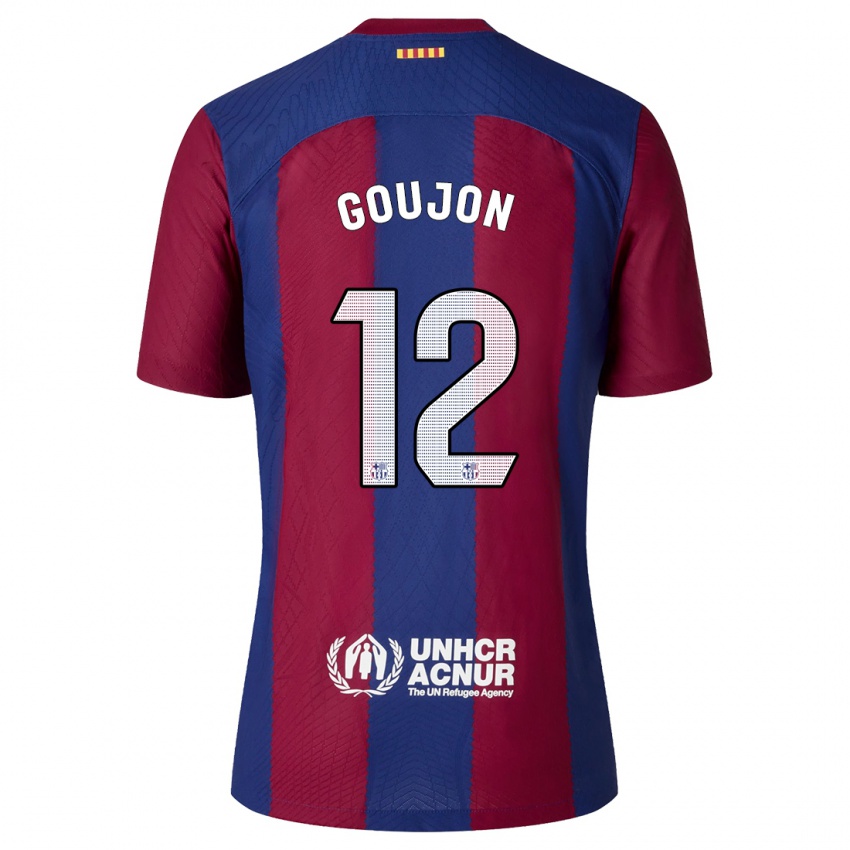 Hombre Camiseta Iker Goujon #12 Rojo Azul 1ª Equipación 2023/24 La Camisa Chile
