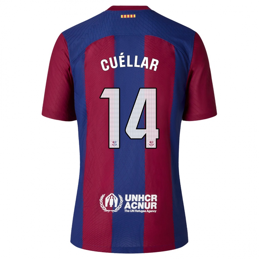 Hombre Camiseta Jaume Cuéllar #14 Rojo Azul 1ª Equipación 2023/24 La Camisa Chile