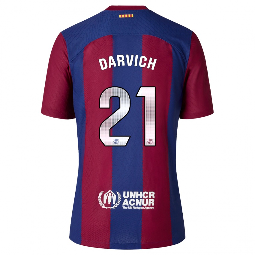 Hombre Camiseta Noah Darvich #21 Rojo Azul 1ª Equipación 2023/24 La Camisa Chile