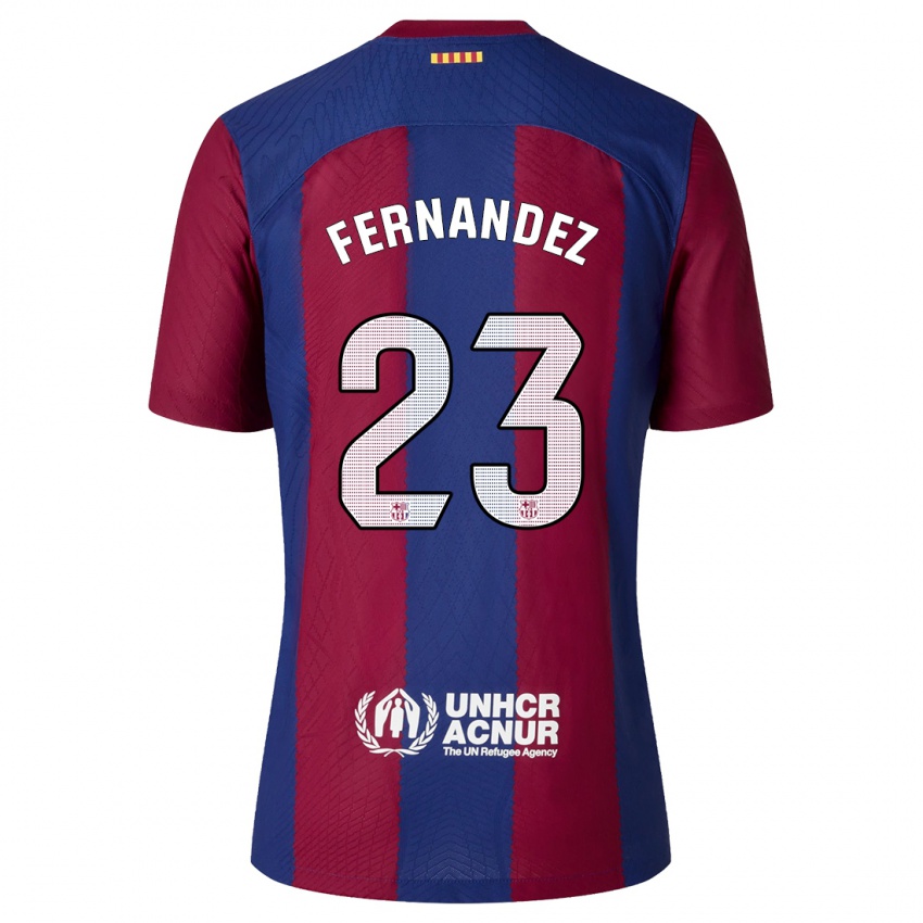 Hombre Camiseta Pelayo Fernandez #23 Rojo Azul 1ª Equipación 2023/24 La Camisa Chile