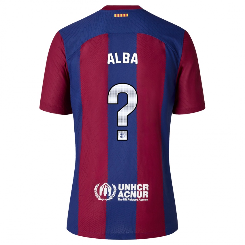 Hombre Camiseta Javi Alba #0 Rojo Azul 1ª Equipación 2023/24 La Camisa Chile