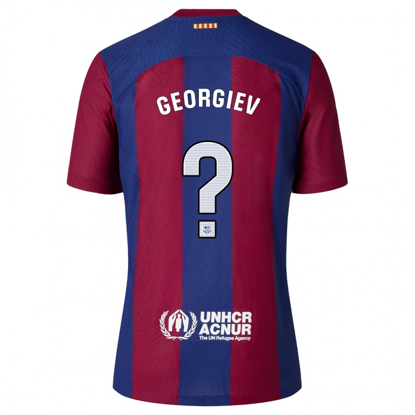 Hombre Camiseta Martin Georgiev #0 Rojo Azul 1ª Equipación 2023/24 La Camisa Chile