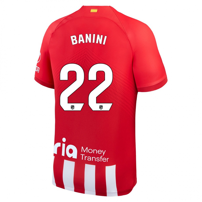 Hombre Camiseta Estefania Banini #22 Rojo Blanco 1ª Equipación 2023/24 La Camisa Chile