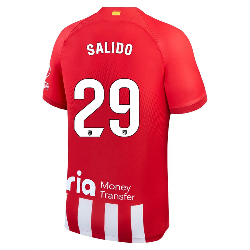 Hombre Camiseta Alberto Salido #29 Rojo Blanco 1ª Equipación 2023/24 La Camisa Chile