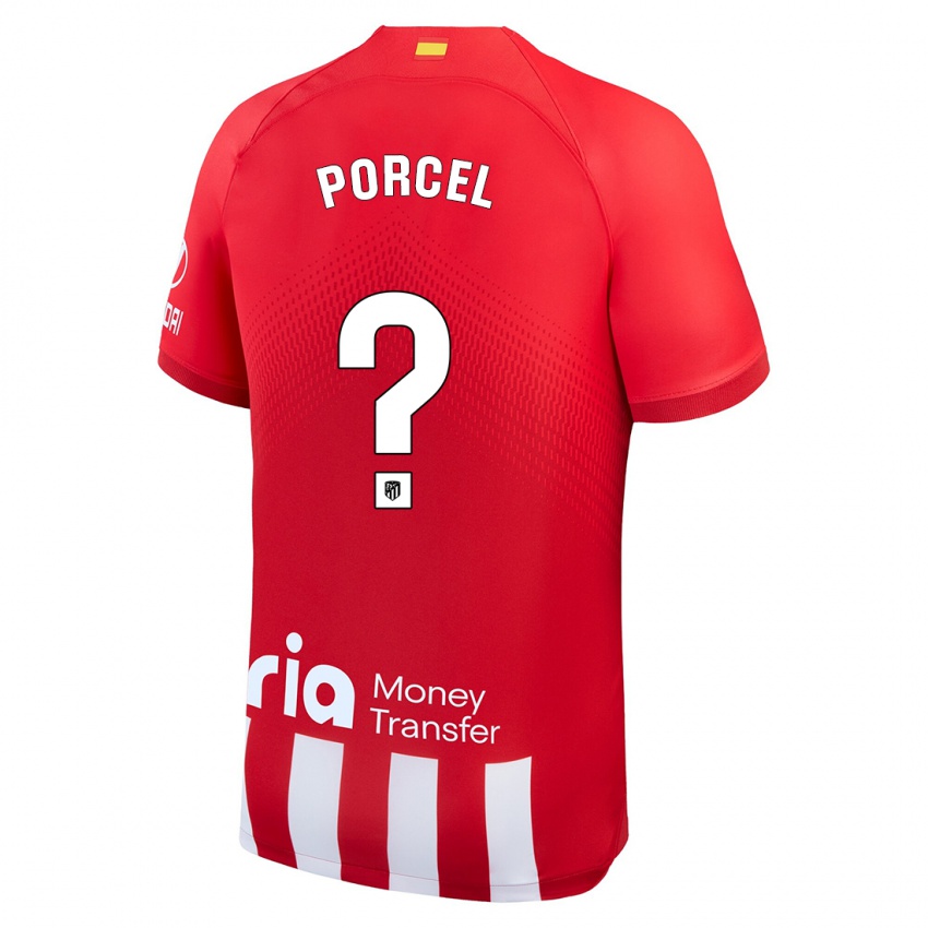Hombre Camiseta Roberto Porcel #0 Rojo Blanco 1ª Equipación 2023/24 La Camisa Chile