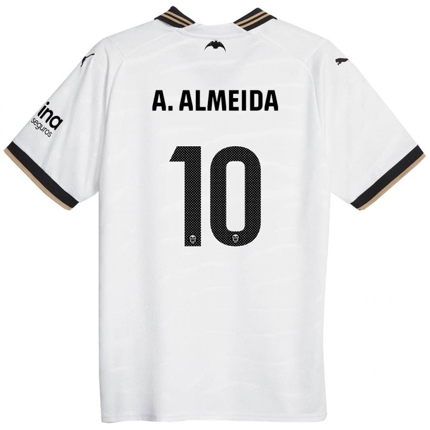 Hombre Camiseta André Almeida #10 Blanco 1ª Equipación 2023/24 La Camisa Chile