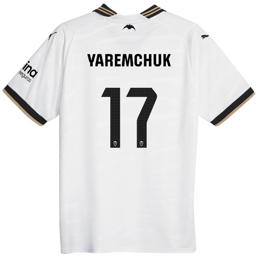 Hombre Camiseta Roman Yaremchuk #17 Blanco 1ª Equipación 2023/24 La Camisa Chile
