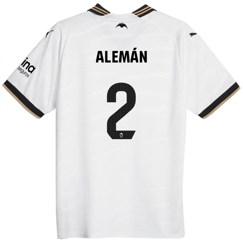 Hombre Camiseta Carlos Alemán #2 Blanco 1ª Equipación 2023/24 La Camisa Chile