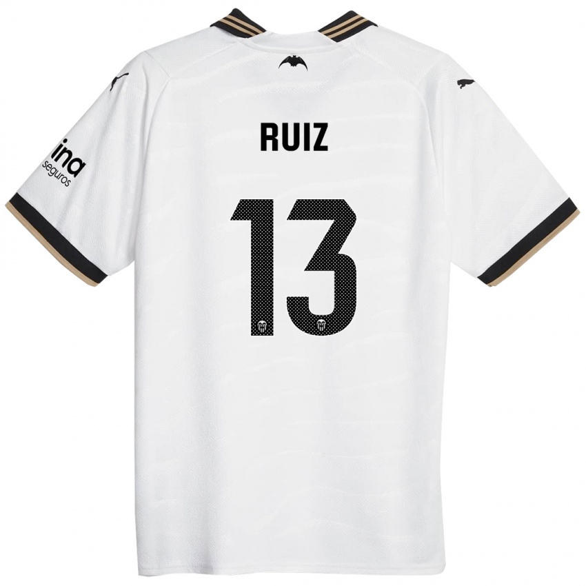 Hombre Camiseta Nil Ruiz #13 Blanco 1ª Equipación 2023/24 La Camisa Chile
