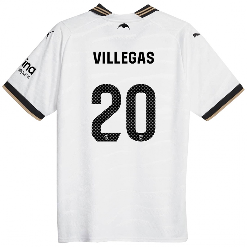 Hombre Camiseta Noelia Villegas #20 Blanco 1ª Equipación 2023/24 La Camisa Chile