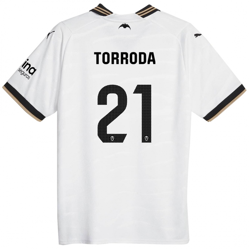 Hombre Camiseta Anna Torroda #21 Blanco 1ª Equipación 2023/24 La Camisa Chile