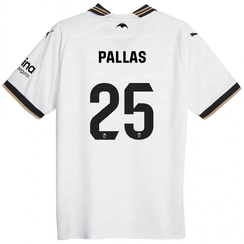 Hombre Camiseta Nerea Pallas #25 Blanco 1ª Equipación 2023/24 La Camisa Chile