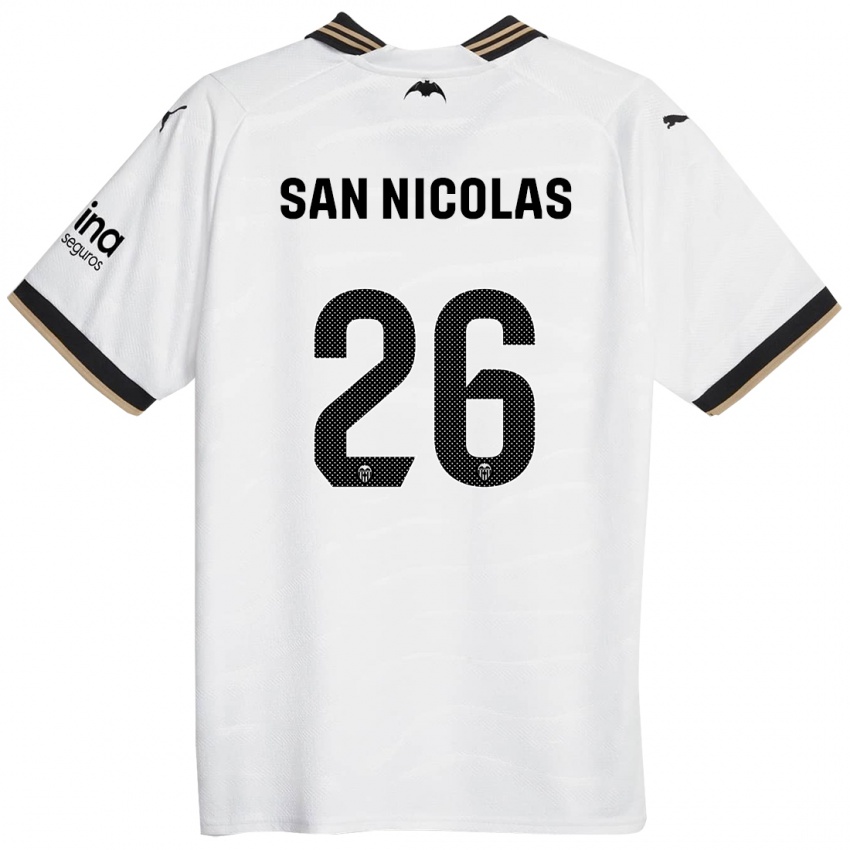 Hombre Camiseta Olga San Nicolas #26 Blanco 1ª Equipación 2023/24 La Camisa Chile