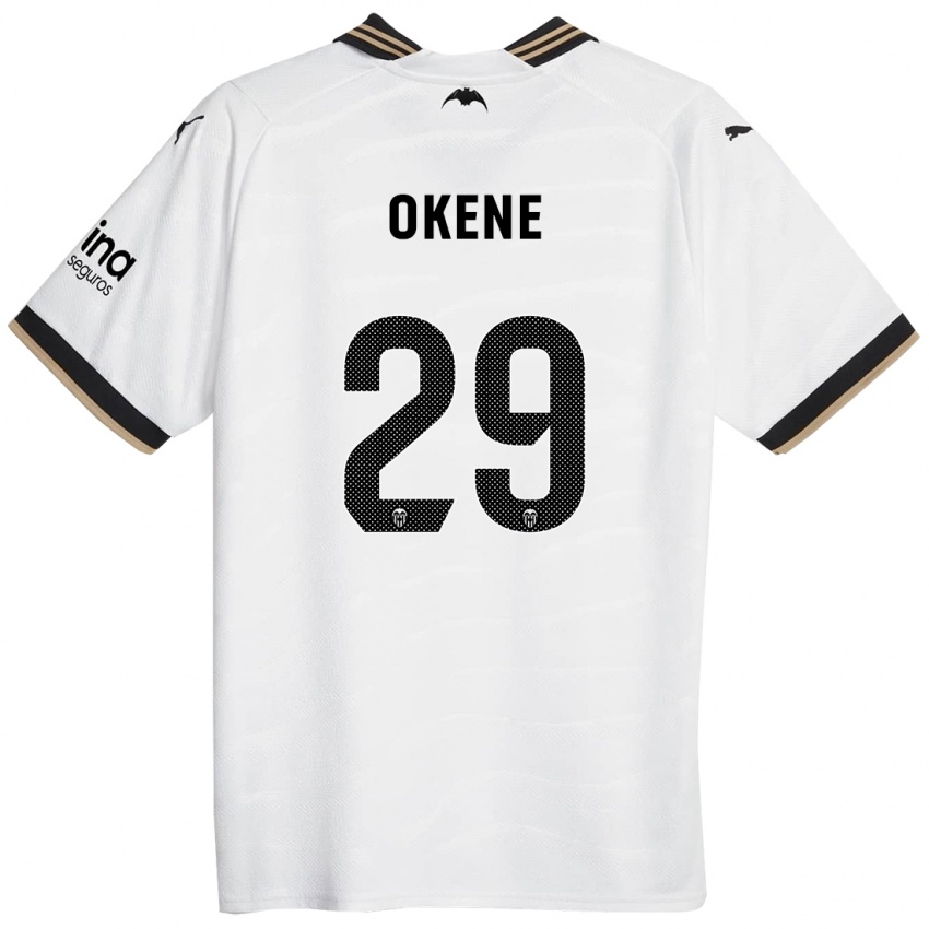 Hombre Camiseta Andrea Okene #29 Blanco 1ª Equipación 2023/24 La Camisa Chile