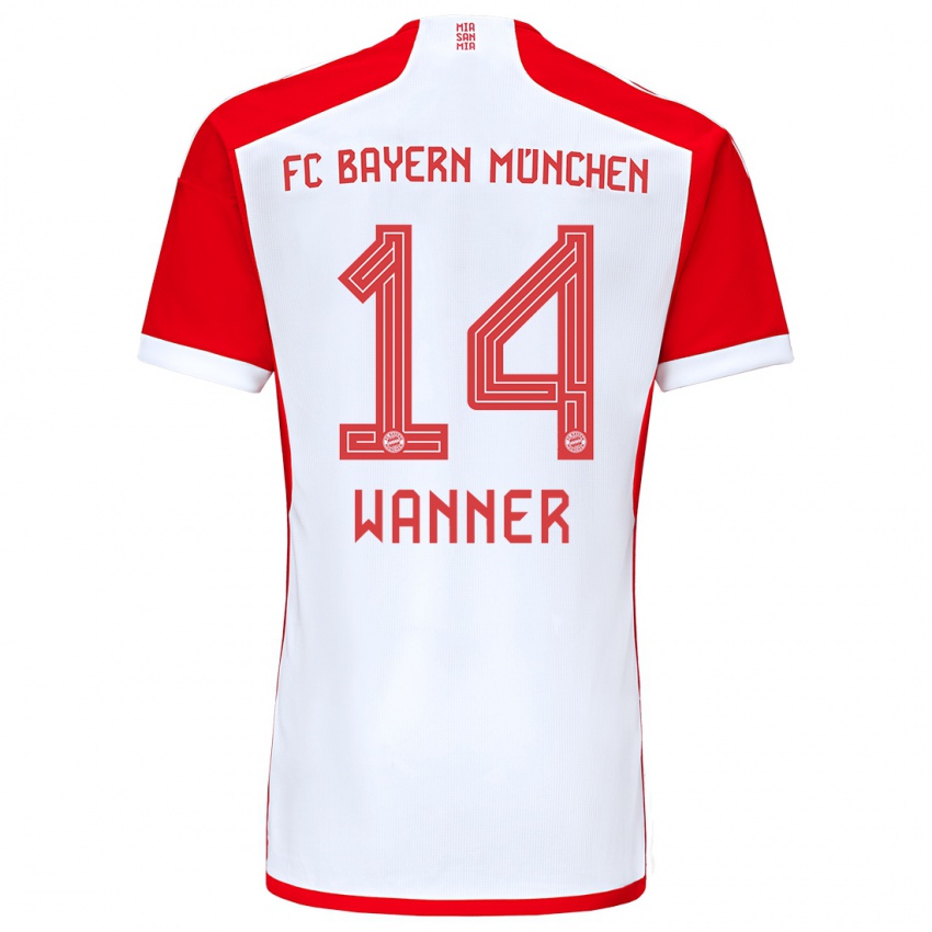 Hombre Camiseta Paul Wanner #14 Rojo Blanco 1ª Equipación 2023/24 La Camisa Chile