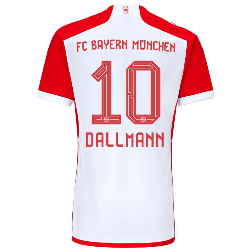 Hombre Camiseta Linda Dallmann #10 Rojo Blanco 1ª Equipación 2023/24 La Camisa Chile