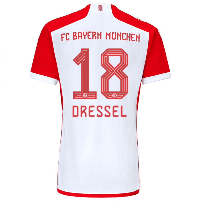 Hombre Camiseta Timon Dressel #18 Rojo Blanco 1ª Equipación 2023/24 La Camisa Chile