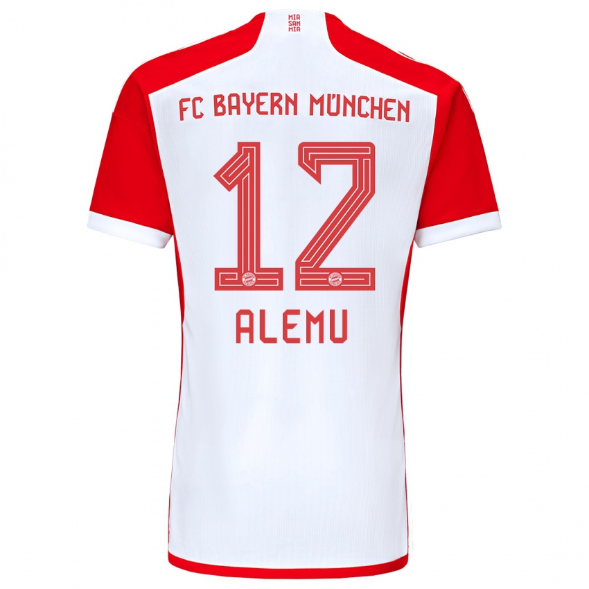 Hombre Camiseta Liul Alemu #12 Rojo Blanco 1ª Equipación 2023/24 La Camisa Chile