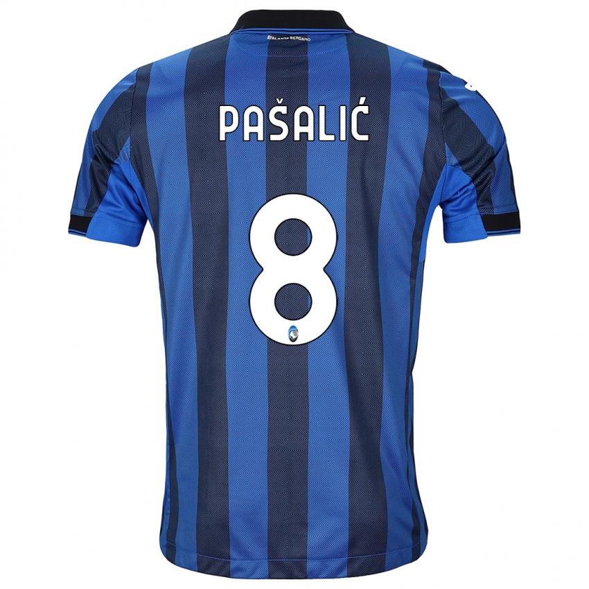 Hombre Camiseta Mario Pasalic #8 Azul Negro 1ª Equipación 2023/24 La Camisa Chile