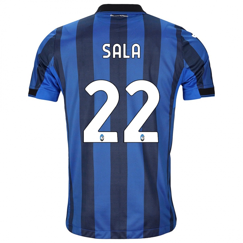 Hombre Camiseta Lorenzo Sala #22 Azul Negro 1ª Equipación 2023/24 La Camisa Chile