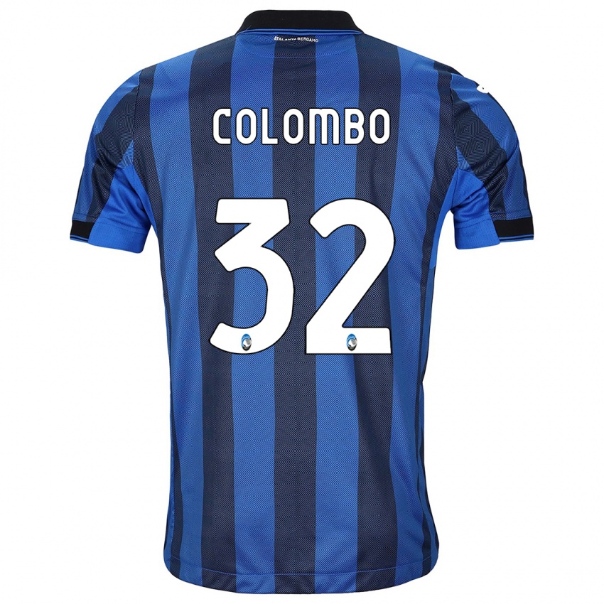 Hombre Camiseta Matteo Colombo #32 Azul Negro 1ª Equipación 2023/24 La Camisa Chile