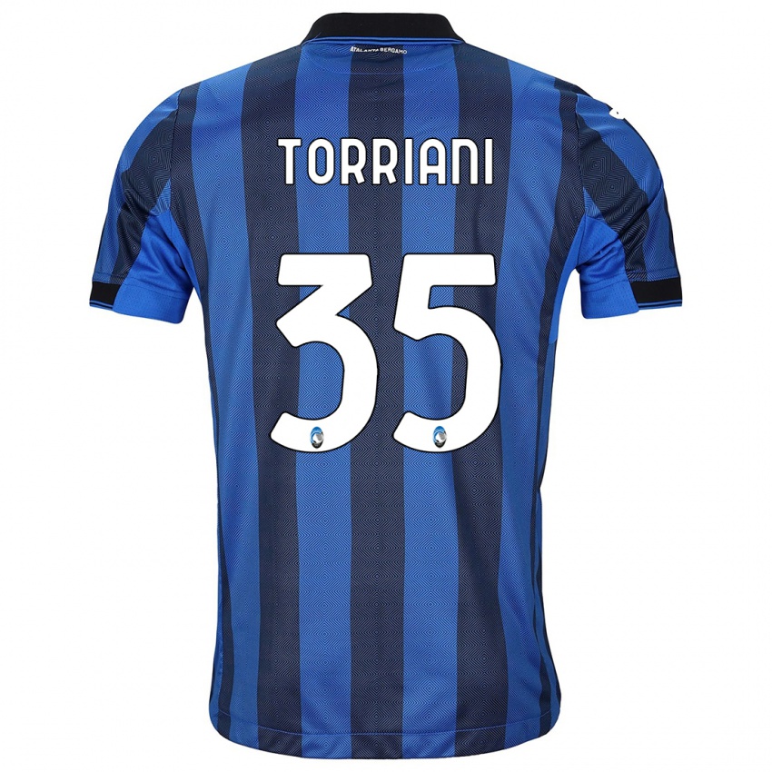 Hombre Camiseta Andrea Torriani #35 Azul Negro 1ª Equipación 2023/24 La Camisa Chile