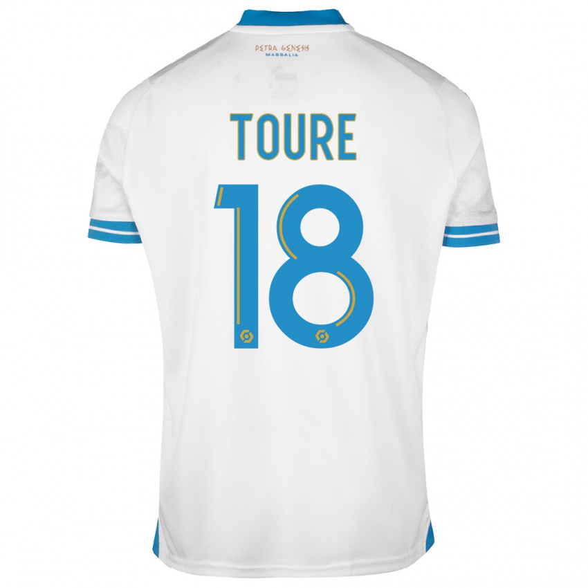 Hombre Camiseta Isaak Toure #18 Blanco 1ª Equipación 2023/24 La Camisa Chile