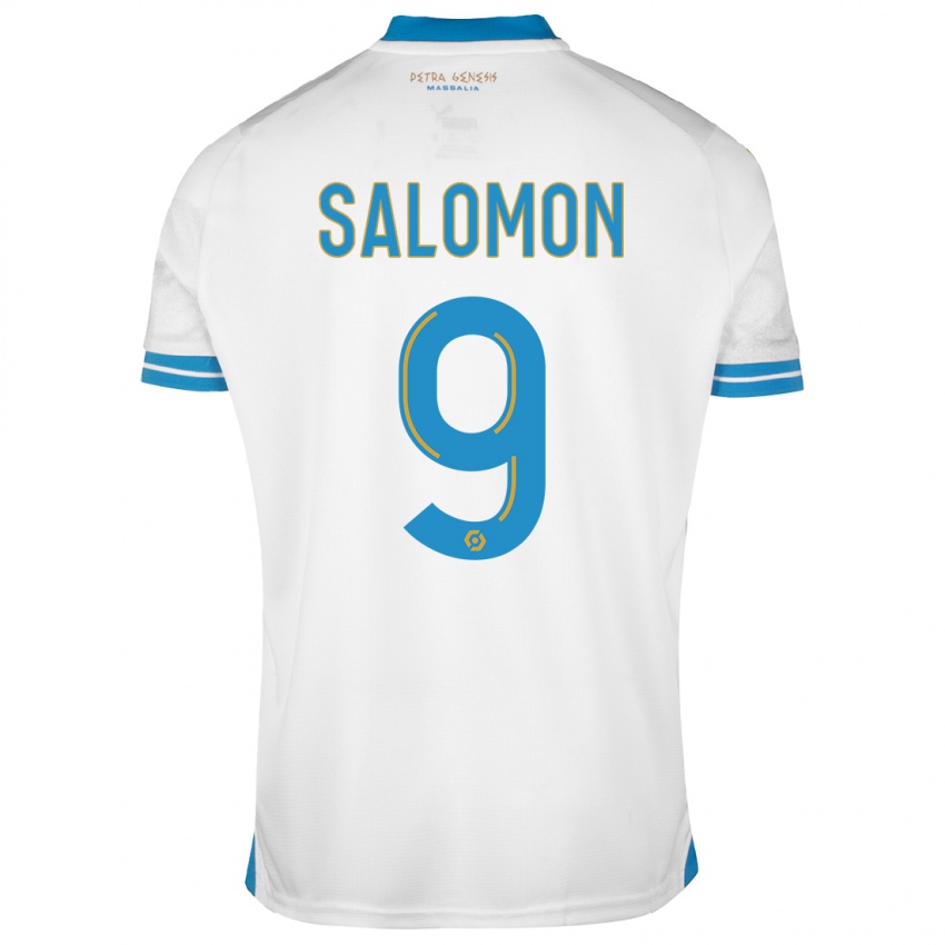 Hombre Camiseta Maeva Salomon #9 Blanco 1ª Equipación 2023/24 La Camisa Chile