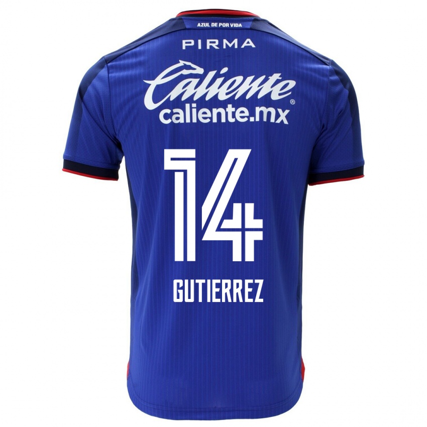 Hombre Camiseta Alexis Gutierrez #14 Azul 1ª Equipación 2023/24 La Camisa Chile