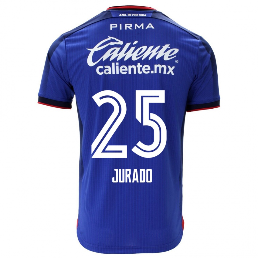 Hombre Camiseta Sebastian Jurado #25 Azul 1ª Equipación 2023/24 La Camisa Chile