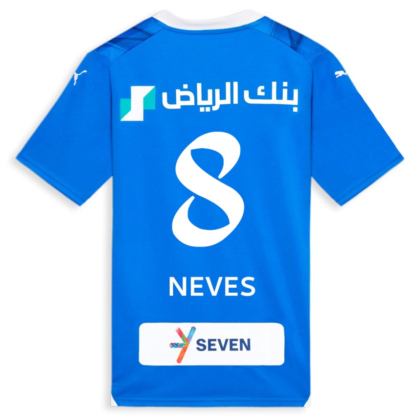 Hombre Camiseta Ruben Neves #8 Azul 1ª Equipación 2023/24 La Camisa Chile