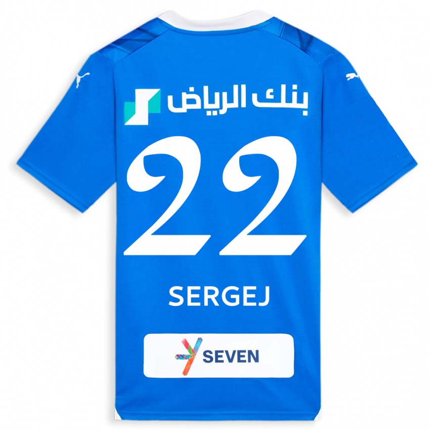Hombre Camiseta Sergej Milinkovic-Savic #22 Azul 1ª Equipación 2023/24 La Camisa Chile