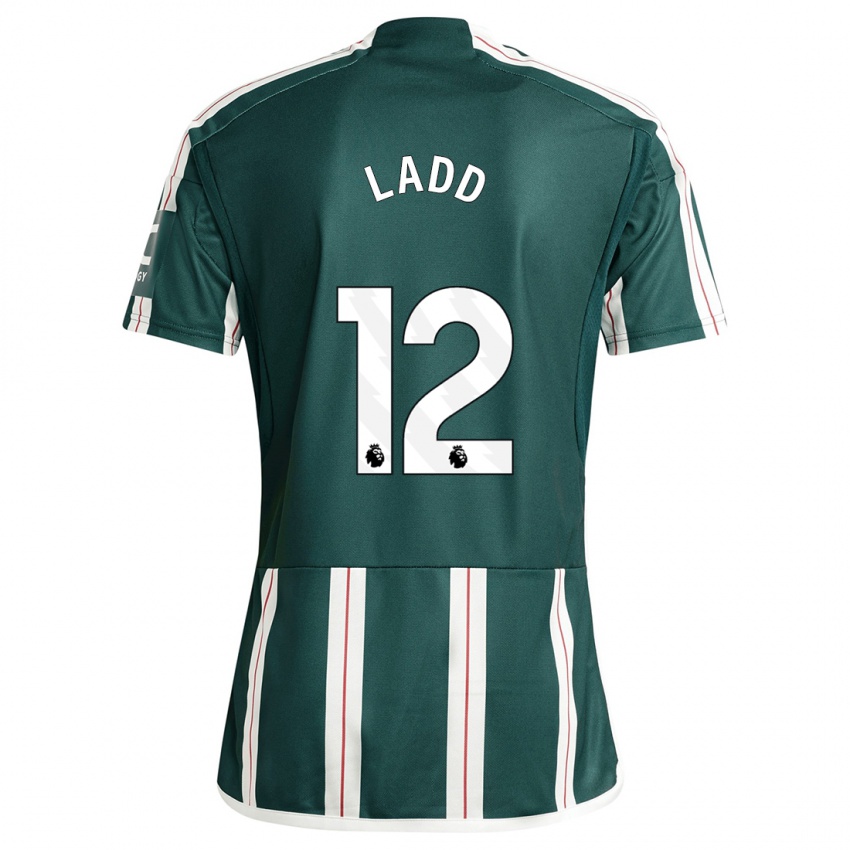 Hombre Camiseta Hayley Ladd #12 Verde Oscuro 2ª Equipación 2023/24 La Camisa Chile