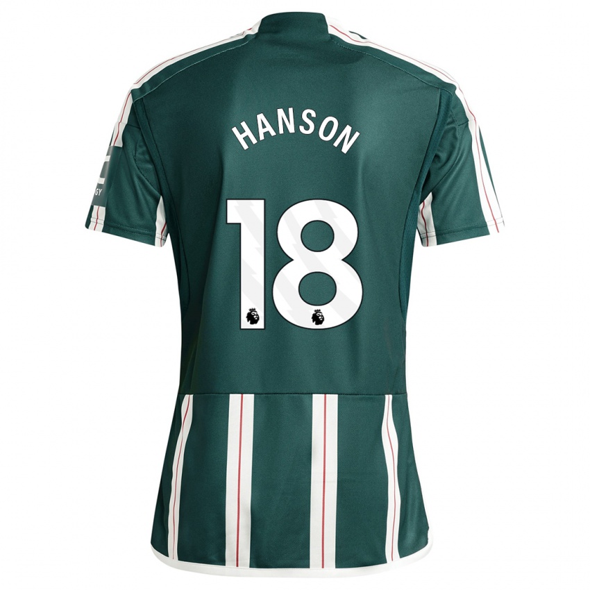Hombre Camiseta Kirsty Hanson #18 Verde Oscuro 2ª Equipación 2023/24 La Camisa Chile
