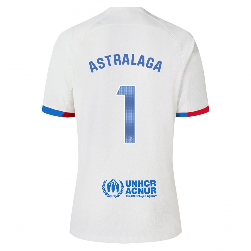 Hombre Camiseta Ander Astralaga #1 Blanco 2ª Equipación 2023/24 La Camisa Chile