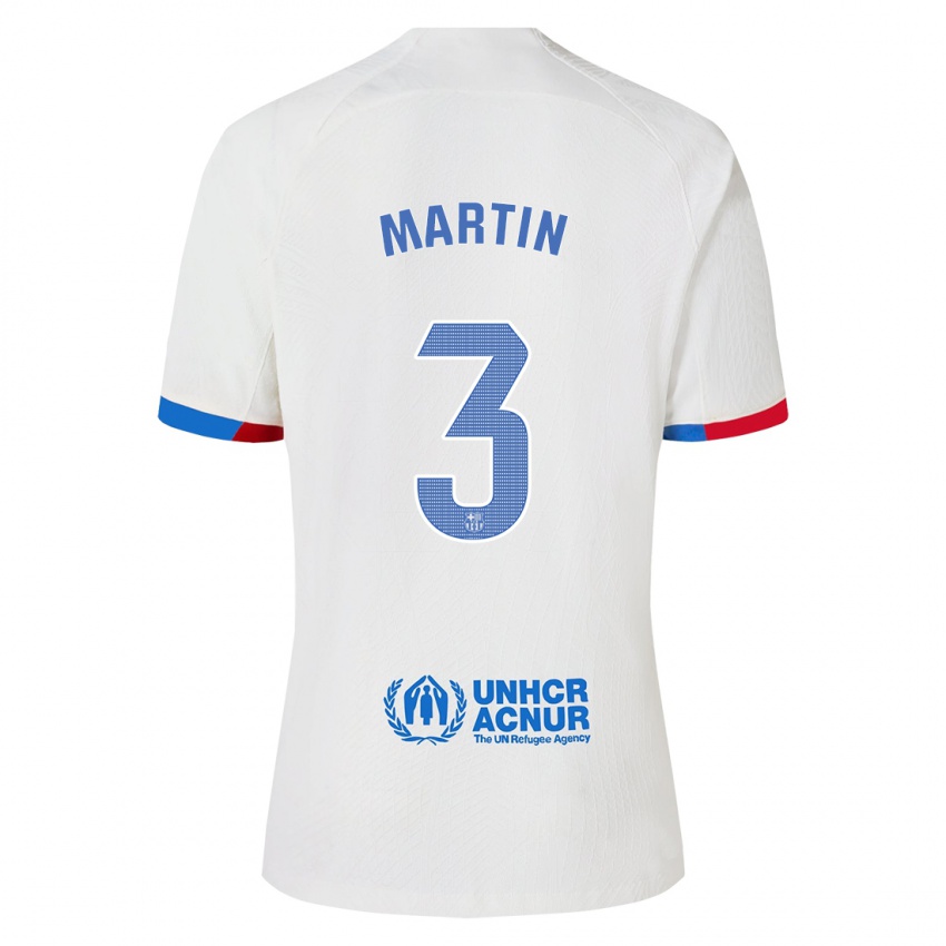 Hombre Camiseta Gerard Martin #3 Blanco 2ª Equipación 2023/24 La Camisa Chile