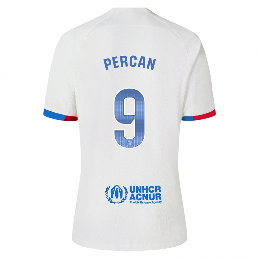 Hombre Camiseta Diego Percan #9 Blanco 2ª Equipación 2023/24 La Camisa Chile